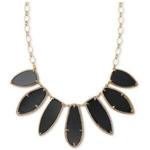 Stella & Dot Black and Gold Petal Necklace